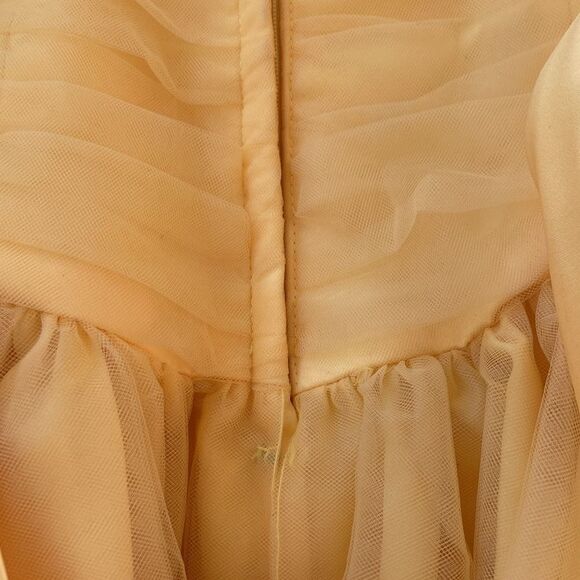 New Mori Lee By Madeline Gardner Yellow Tulle Mini Prom Party Dress Juniors Sz 5 - Picture 14 of 16